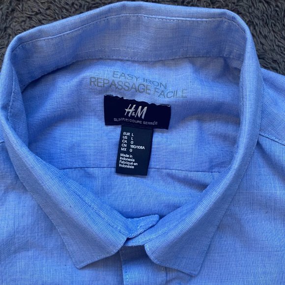 H&M Men's Light Blue Shirt, Large - Picture 3 of 5